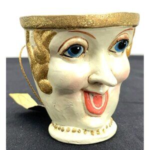Mark Roberts Court Jester Queen of Hearts Teacup Ornament 2.5" Vintage